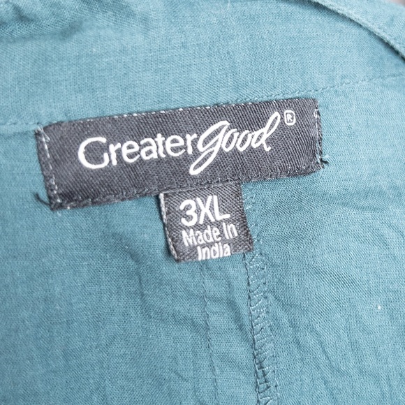 Greater‎ Good Tunic Top Plus 3XL Embroidered Embellished Bohemian Boho Green - Picture 6 of 7